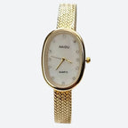 Montre Femme Ovale Dorée Acier Inoxydable Mini - vue 1 - Montrelio