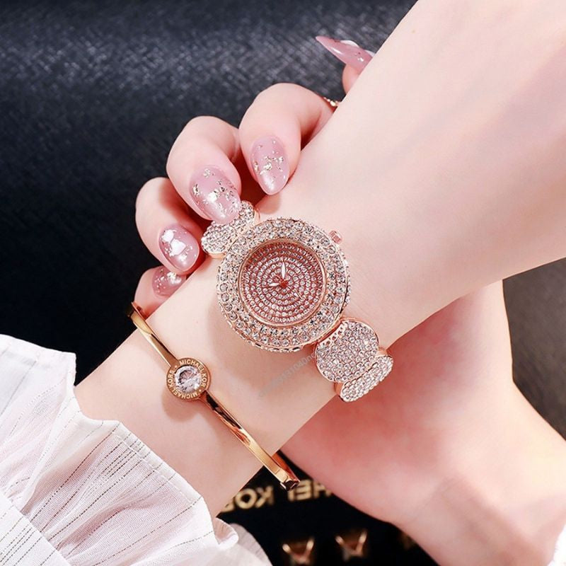 Montre Femme Quartz Entièrement En Strass - vue 4 - Montrelio