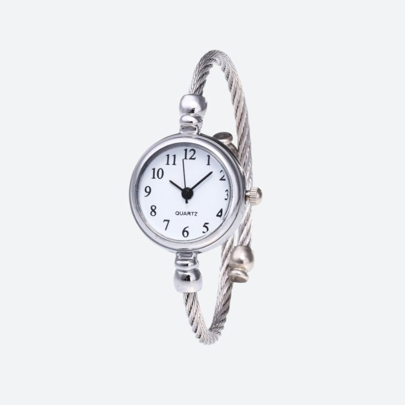 Montre Femme Quartz Rétro Ronde Acier - vue 2 - Montrelio