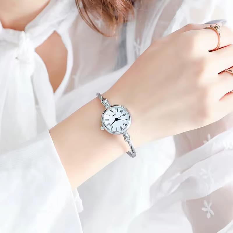 Montre Femme Quartz Rétro Ronde Acier - vue 5 - Montrelio