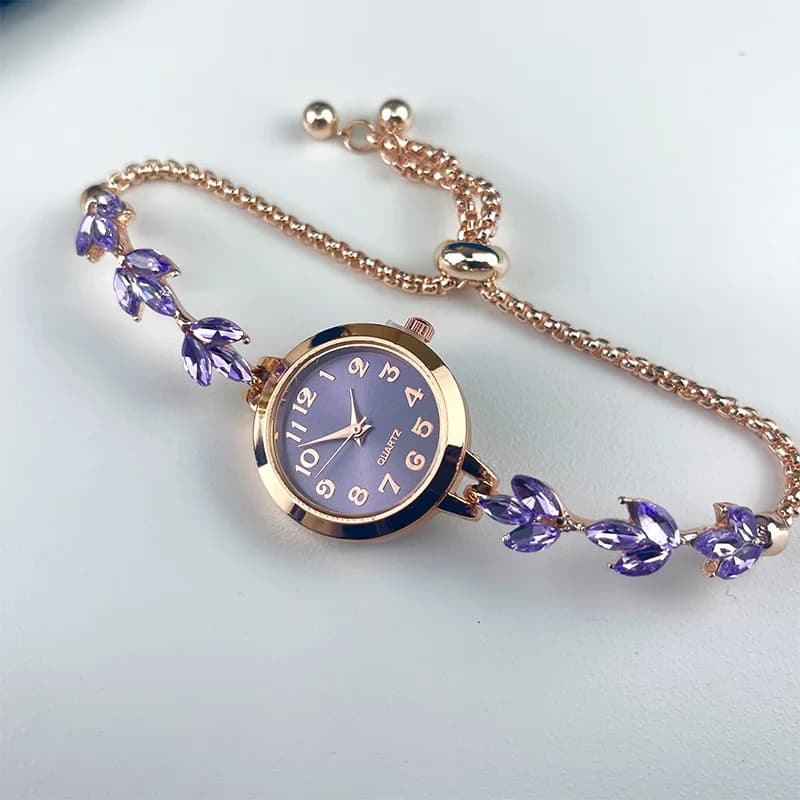 Montre Femme Ronde Strass Élégante - vue 5 - Montrelio