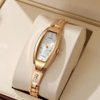 Montre Femme Tonneau Doré Acier Inoxydable Strass - vue 2 - Montrelio