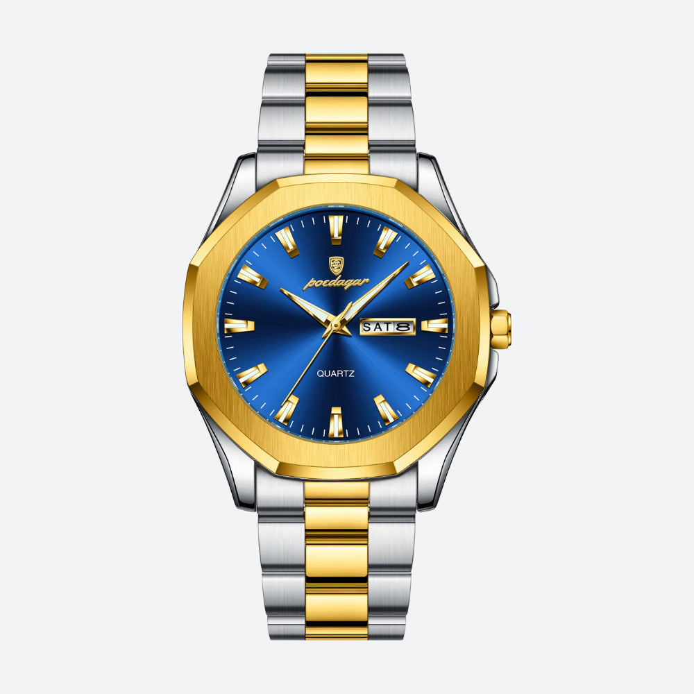 Montre Homme Acier Bicolore Quartz, Jour/Date - vue 2 - Montrelio