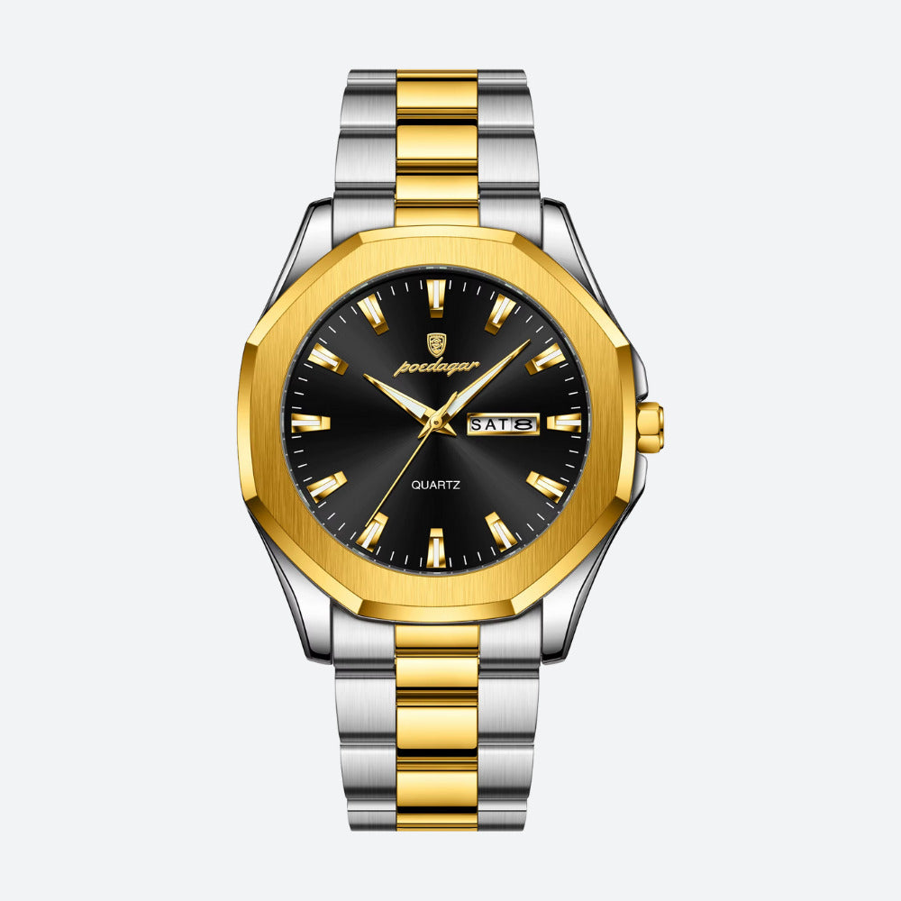 Montre Homme Acier Bicolore Quartz, Jour/Date - vue 3 - Montrelio
