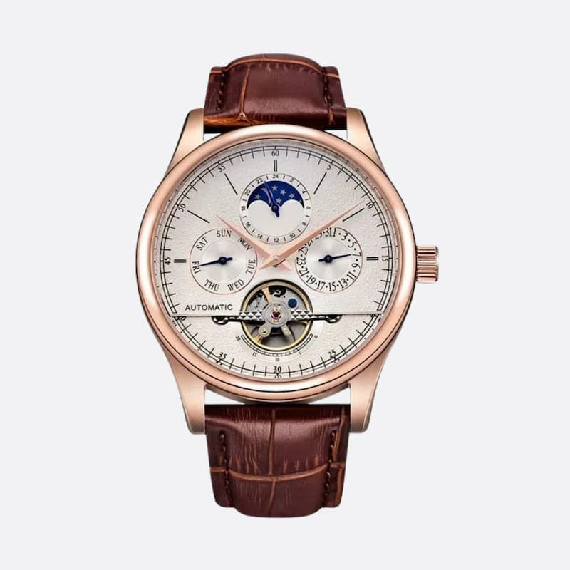 Montre Homme Automatique avec Phase de Lune et Tourbillon - vue 1 - Montrelio