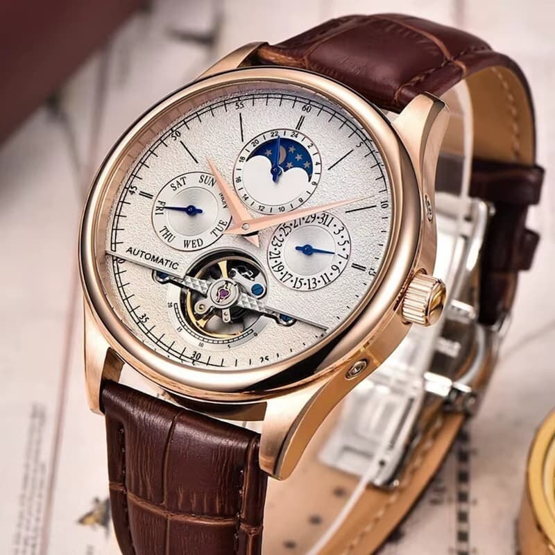 Montre Homme Automatique avec Phase de Lune et Tourbillon - vue 3 - Montrelio