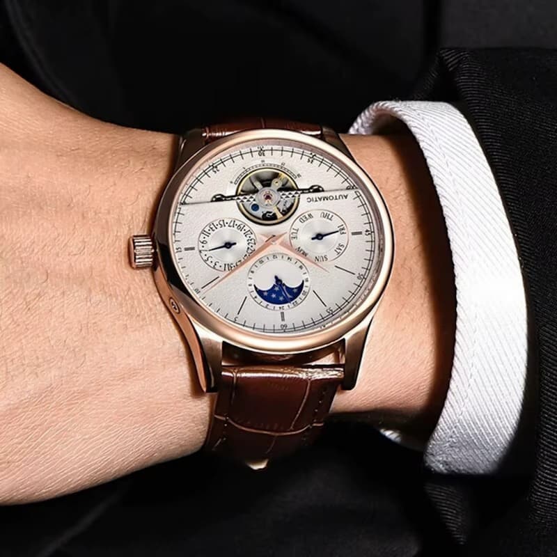 Montre Homme Automatique avec Phase de Lune et Tourbillon - vue 4 - Montrelio
