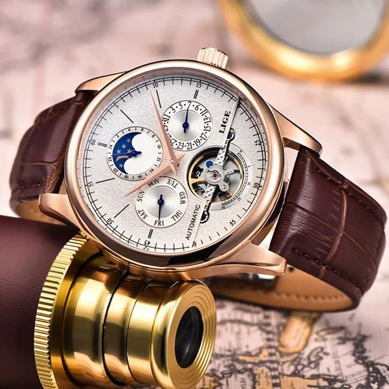 Montre Homme Automatique avec Phase de Lune et Tourbillon - vue 6 - Montrelio