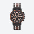 Montre Homme Chronographe en Bois et Acier, Mouvement Quartz Multifonction - vue 1 - Montrelio