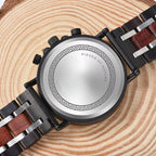 Montre Homme Chronographe en Bois et Acier, Mouvement Quartz Multifonction - vue 6 - Montrelio
