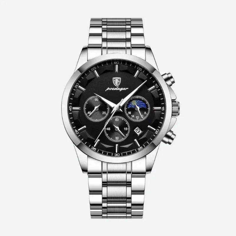 Montre Homme Chronographe Quartz, Bracelet Acier Inoxydable - vue 1 - Montrelio