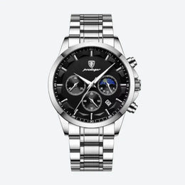 Montre Homme Chronographe Quartz, Bracelet Acier Inoxydable