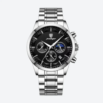 Montre Homme Chronographe Quartz, Bracelet Acier Inoxydable