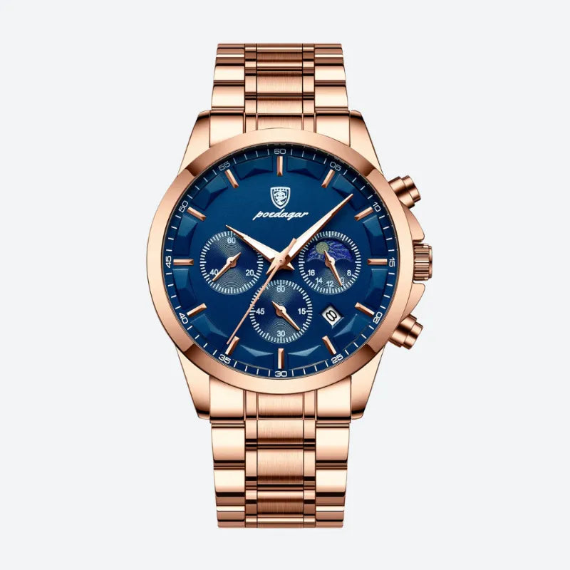Montre Homme Chronographe Quartz, Bracelet Acier Inoxydable - vue 2 - Montrelio