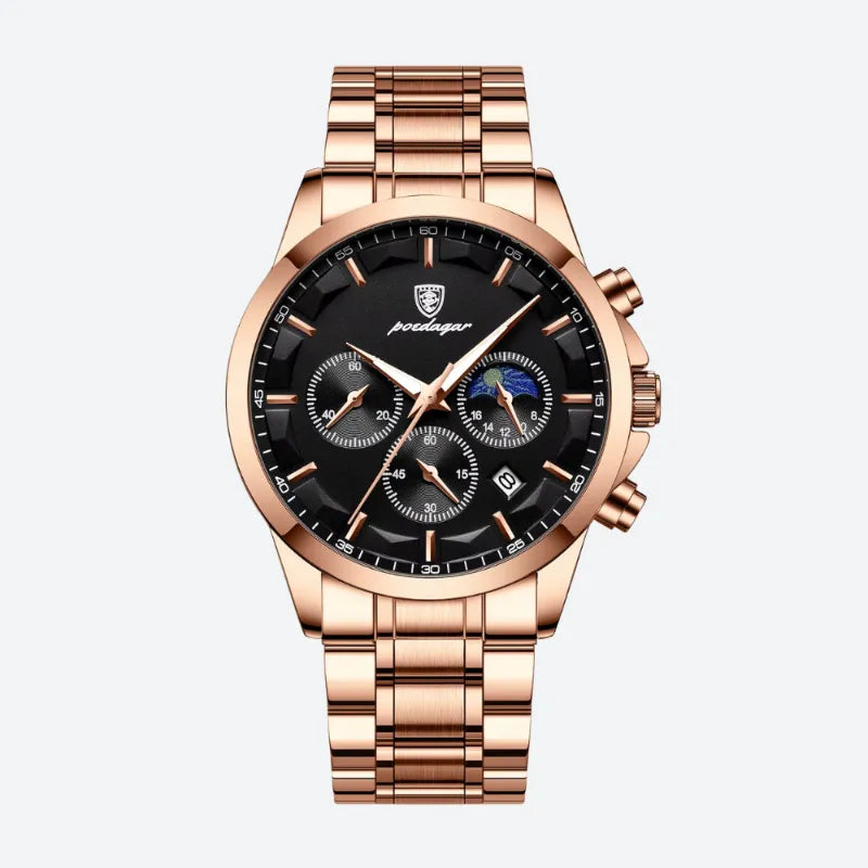 Montre Homme Chronographe Quartz, Bracelet Acier Inoxydable - vue 4 - Montrelio