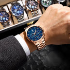 Montre Homme Chronographe Quartz, Bracelet Acier Inoxydable - vue 7 - Montrelio