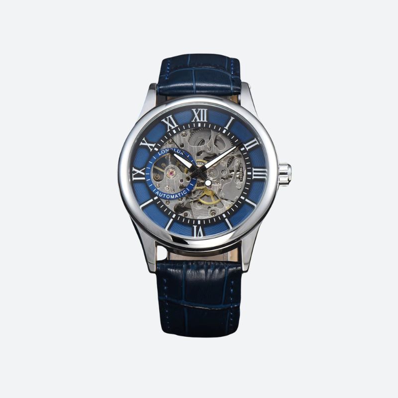 Montre homme cuir automatique, squelette - vue 1 - Montrelio