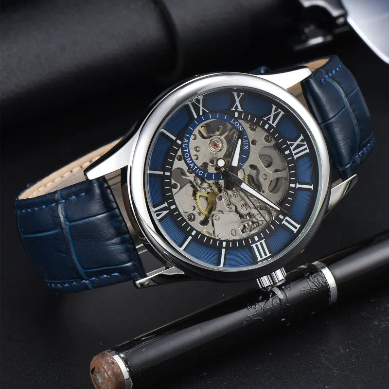 Montre homme cuir automatique, squelette - vue 4 - Montrelio