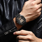 Montre homme cuir carré chronographe - vue 4 - Montrelio