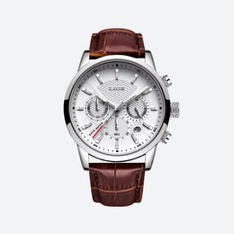 Montre homme cuir chronographe étanche - style militaire