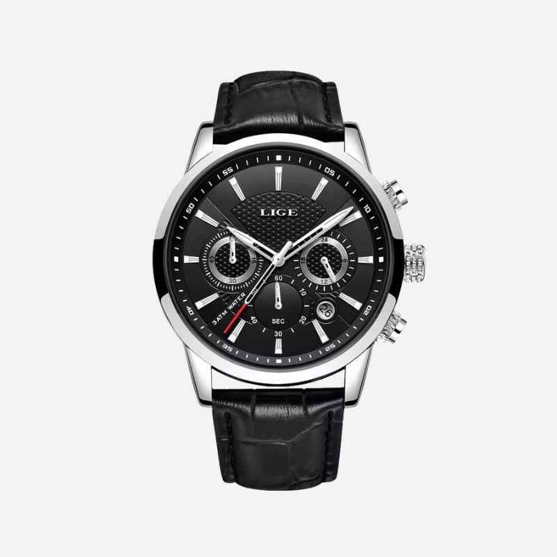 Montre homme cuir chronographe étanche - style militaire - vue 2 - Montrelio