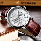 Montre homme cuir chronographe étanche - style militaire - vue 4 - Montrelio