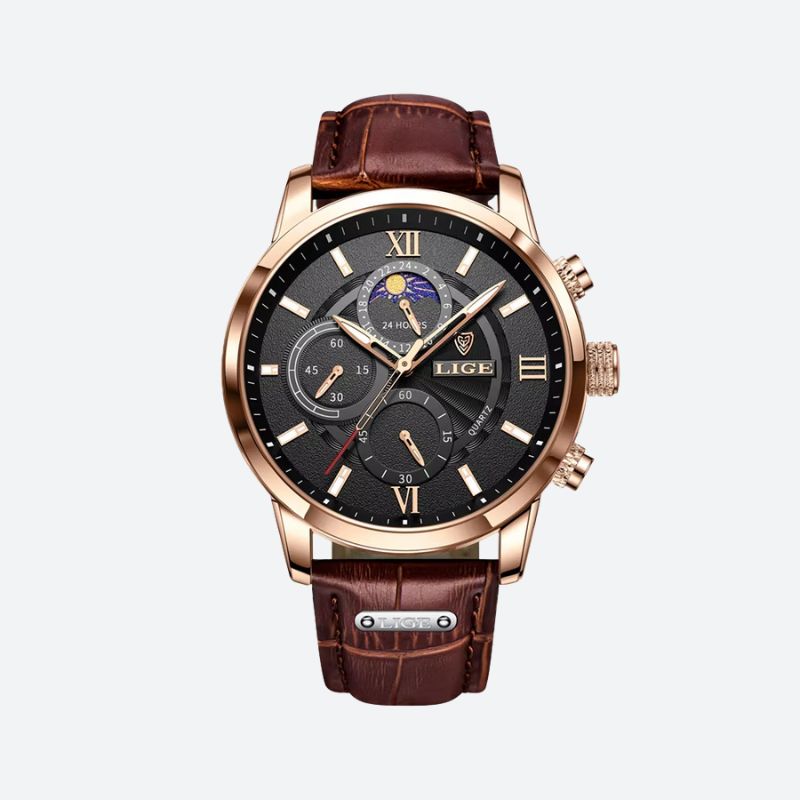 Montre homme cuir quartz étanche - vue 1 - Montrelio