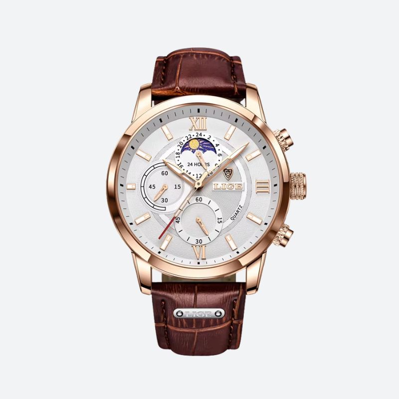Montre homme cuir quartz étanche - vue 2 - Montrelio