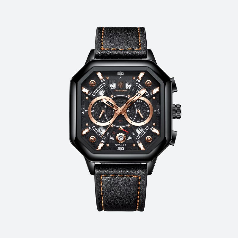 Montre homme cuir quartz sport étanche - vue 1 - Montrelio