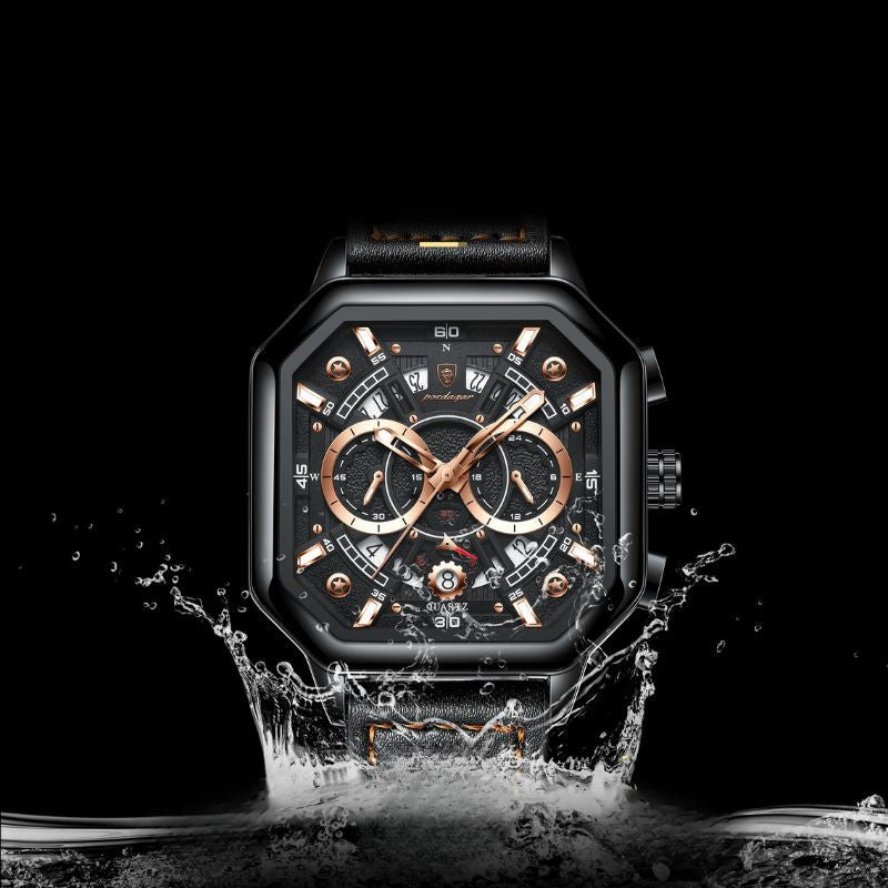 Montre homme cuir quartz sport étanche - vue 3 - Montrelio