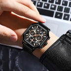 Montre homme cuir quartz sport étanche - vue 4 - Montrelio