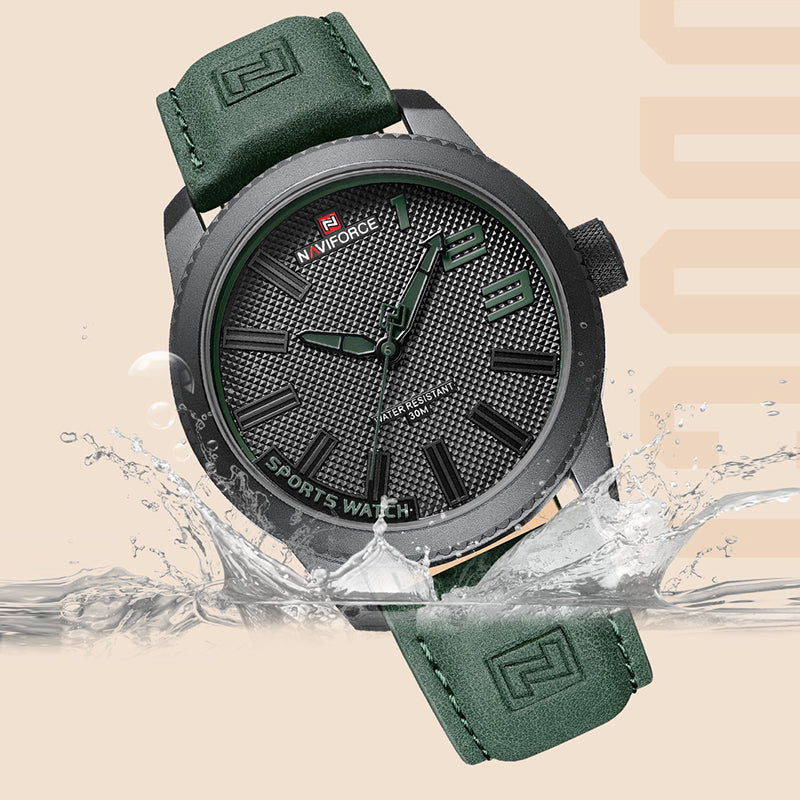 Montre Homme Cuir Sport, style Militaire - vue 3 - Montrelio
