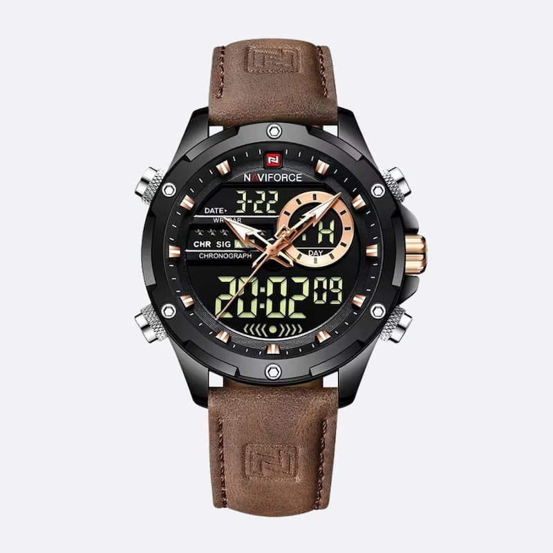 Montre homme digitale analogique-numérique avec chronographe - vue 2 - Montrelio