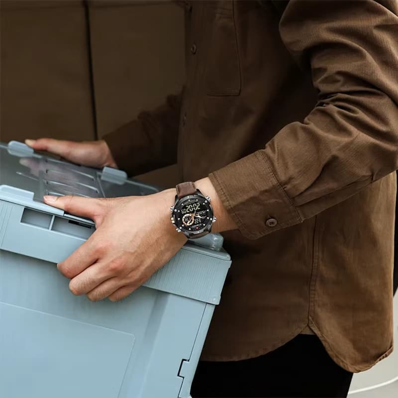 Montre homme digitale analogique-numérique avec chronographe - vue 3 - Montrelio