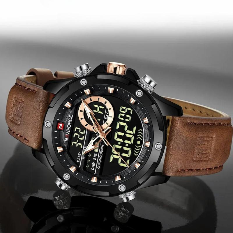 Montre homme digitale analogique-numérique avec chronographe - vue 5 - Montrelio