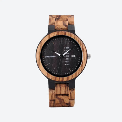 Montre Homme en Bois Naturel, Cadran Multifonction