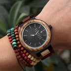 Montre Homme en Bois Naturel, Cadran Multifonction - vue 6 - Montrelio