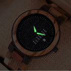 Montre Homme en Bois Naturel, Cadran Multifonction - vue 7 - Montrelio