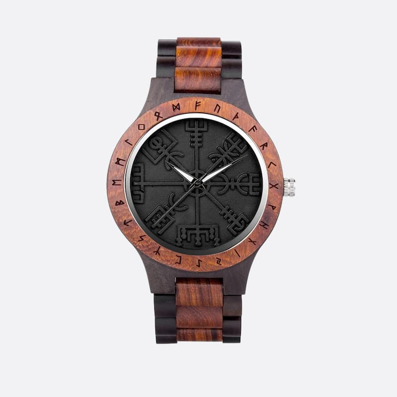 Montre Homme en Bois Viking Noir - vue 1 - Montrelio
