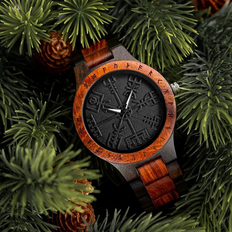 Montre Homme en Bois Viking Noir - vue 2 - Montrelio