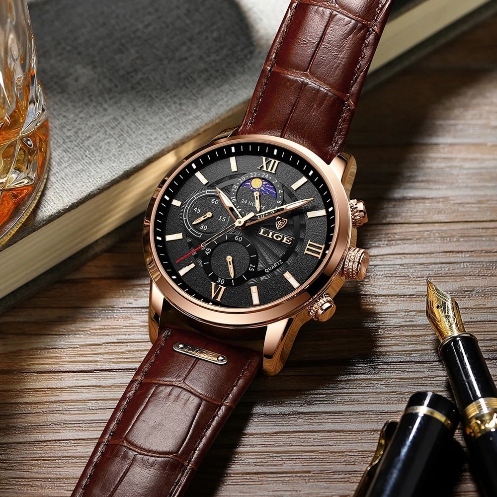 Montre homme cuir quartz étanche - vue 4 - Montrelio