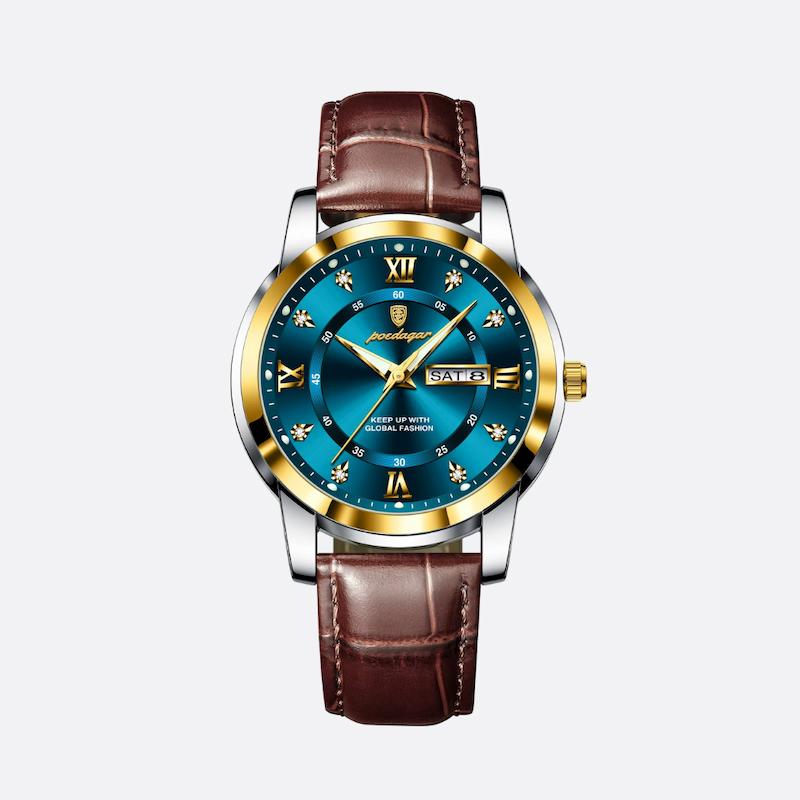 Montre Homme Quartz Élégante avec Bracelet Cuir - vue 1 - Montrelio
