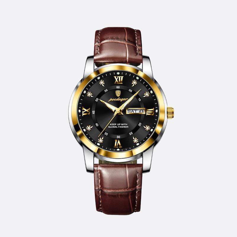 Montre Homme Quartz Élégante avec Bracelet Cuir - vue 2 - Montrelio