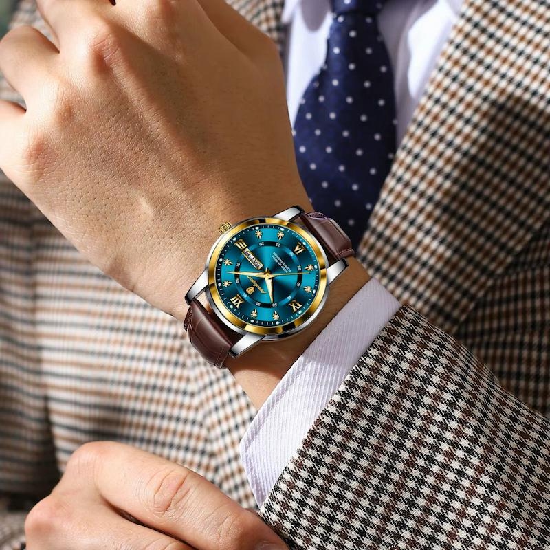 Montre Homme Quartz Élégante avec Bracelet Cuir - vue 4 - Montrelio