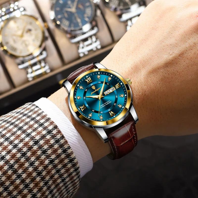 Montre Homme Quartz Élégante avec Bracelet Cuir - vue 5 - Montrelio