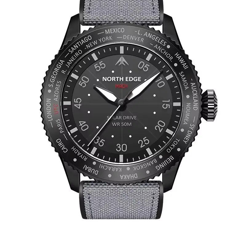 Montre Homme Solaire Aviateur avec Cadran 43 mm, Bracelet Nylon - vue 4 - Montrelio