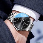 Montre Homme Ultra-Fine en Acier, Design Minimaliste - vue 5 - Montrelio