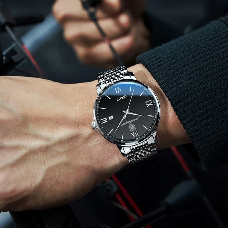 Montre Homme Ultra-Fine en Acier, Design Minimaliste - vue 6 - Montrelio