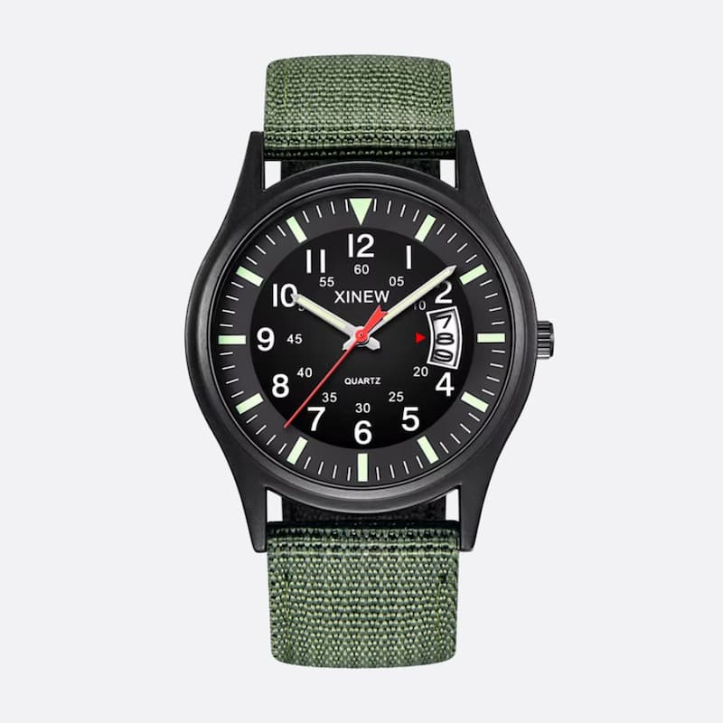 Montre Homme Vintage Militaire Quartz Bracelet Nylon 41mm - vue 1 - Montrelio