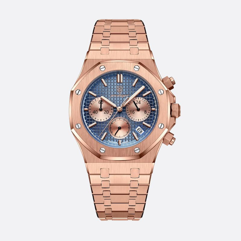 Montre Luxe Chronographe Homme, Cadran Texturé - vue 1 - Montrelio